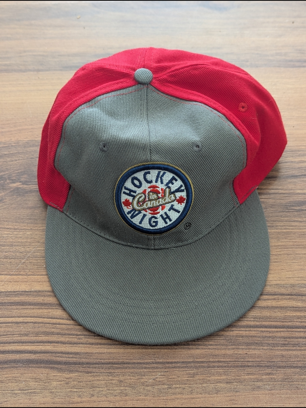 Hockey Night In Canada Snapback Hat Grey & Red